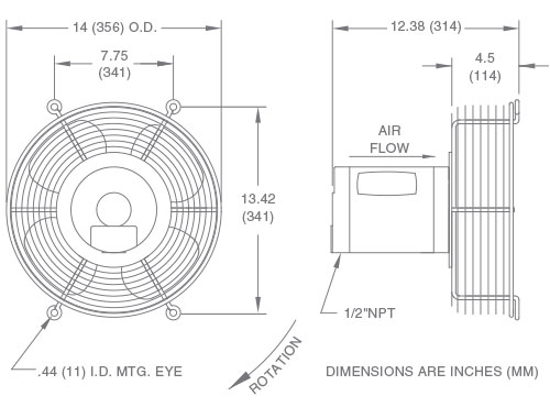Fan Model F12 Drawing