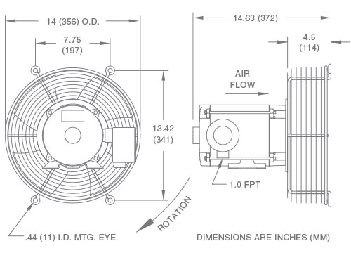 Fan Model F12H Drawing