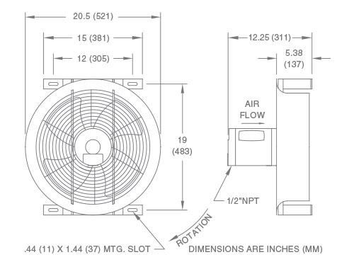 Fan Model FS16 Drawing